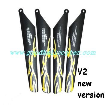 HuanQi-848-848B-848C helicopter parts main blades (V2 yellow-black color) - Click Image to Close